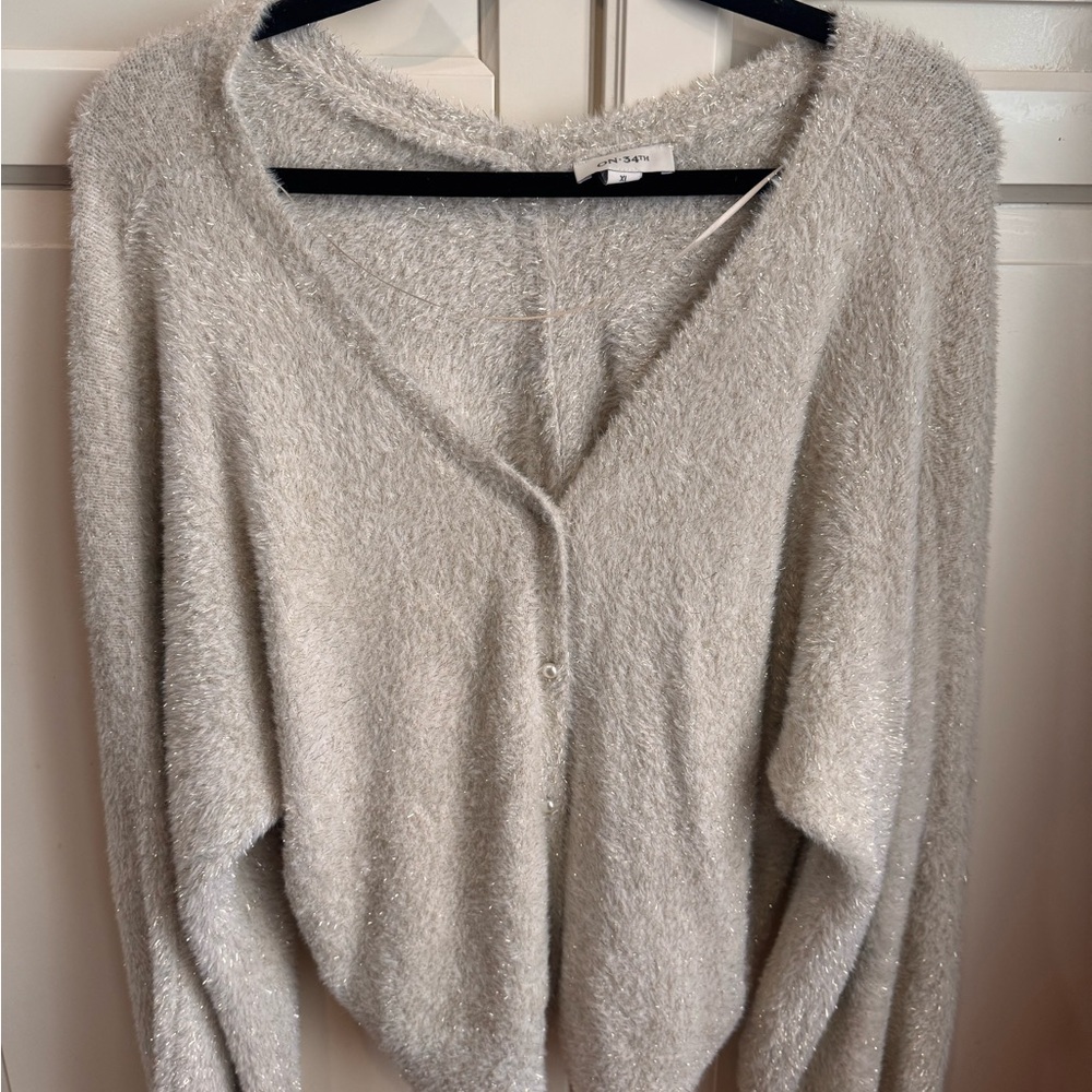 Sparkly Fuzzy Cropped Sweater